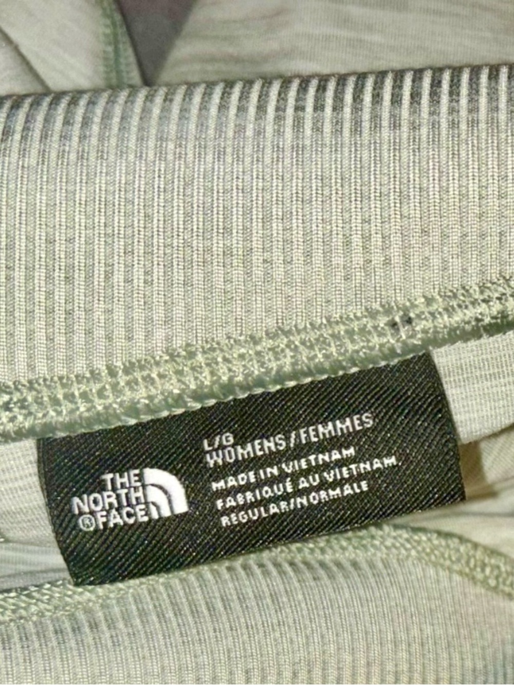 The North Face Dune Sky 7/8 Tights Heathered Sage Green Ribbed Waist Leggings - Picture 6 of 7